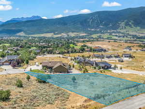 Bird's eye view featuring a mountain view