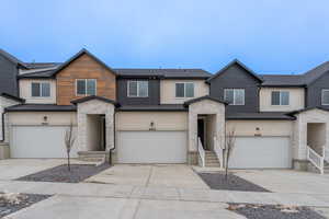 View of front facade with a garage