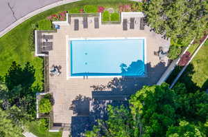 Aerial view of community pool.