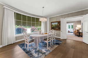 Large formal dining room, open to the kitchen.