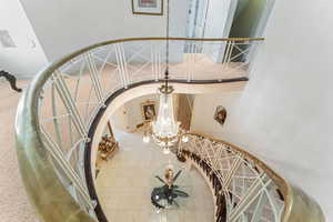 Aerial view of grand staircase.