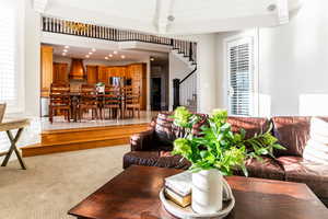 View of tiled living room