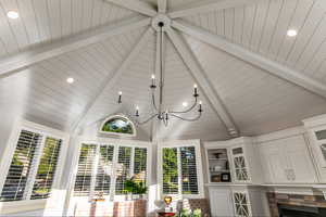 Interior details with beam ceiling