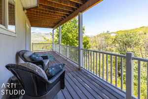 View of wooden deck