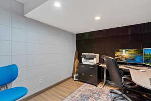 Sound proof basement office.