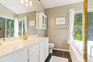 Master bathroom with jetted tub.