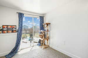 Interior space featuring carpet flooring