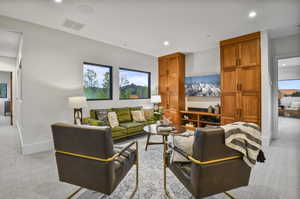 View of carpeted living room