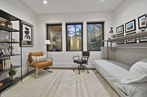 Living area featuring hardwood / wood-style floors