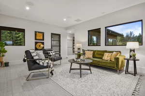 View of carpeted living room