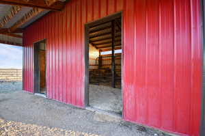 View of horse barn