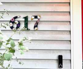 Hand painted house numbers.