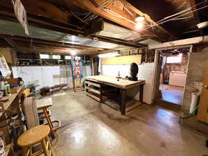 Basement art studio.