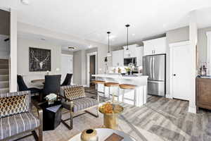 Living room featuring light hardwood / wood-style flooring