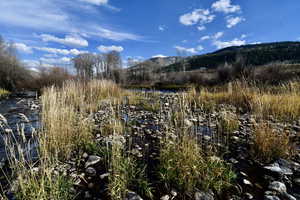 View of mountain feature featuring a water view