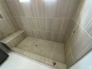 Bathroom with tiled shower