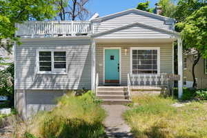 View of front of home with a garage