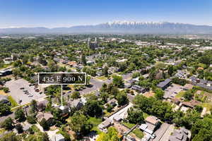 Drone / aerial view with a mountain view