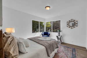 Bedroom featuring hardwood / wood-style flooring