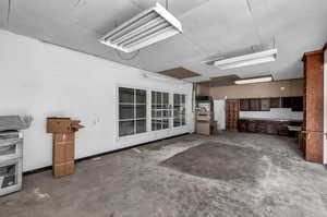 Interior space with concrete flooring