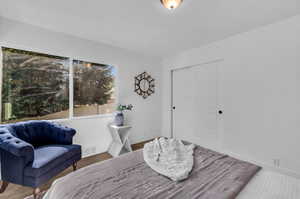 Bedroom featuring a closet and hardwood / wood-style flooring