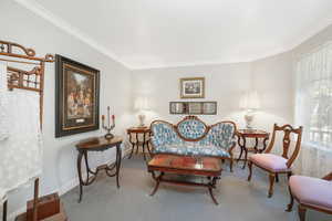 Formal living room with generous light and windows