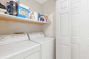 Laundry with washing machine and dryer and washer hookup