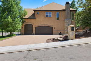 View of front facade with a garage