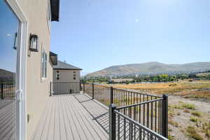 Wooden terrace with a mountain view and a rural view