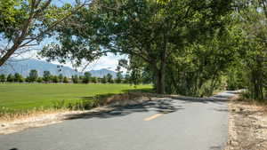 View of street with a mountain view