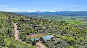 Bird's eye view featuring a mountain view