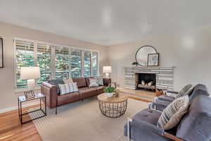 Living room featuring light wood-type flooring