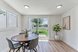 Dining room featuring light hardwood / wood-style floors