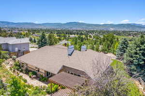 Bird's eye view featuring a mountain view