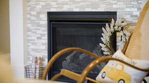 Cozy fireplace in the Family Room