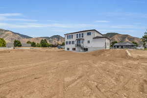 View of yard with a mountain view