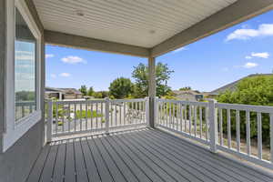 View of wooden deck