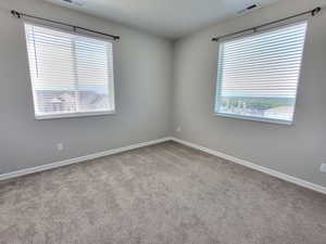 Carpeted empty room featuring a wealth of natural light