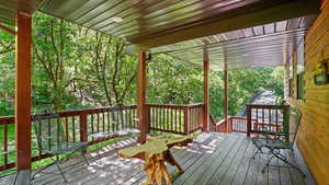 View of wooden deck