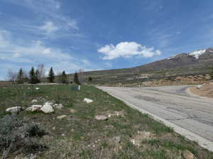 View of street with a mountain view