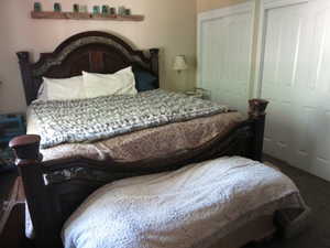 Master Bedroom with double closets and access to continental bathroom