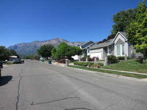 View of road with a mountain view