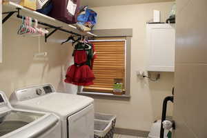 Laundry area featuring washer and clothes dryer