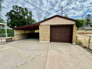 Garage with a carport