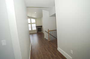 Corridor featuring dark hardwood / wood-style flooring