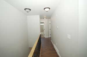 Hallway featuring dark hardwood / wood-style flooring