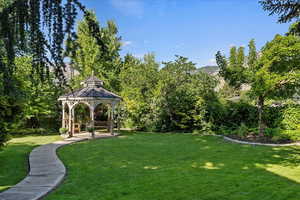 View of yard featuring a gazebo