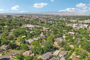 Drone / aerial view with a mountain view