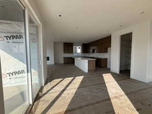 Kitchen with a kitchen island