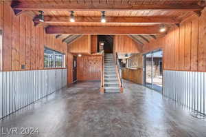 View of horse barn